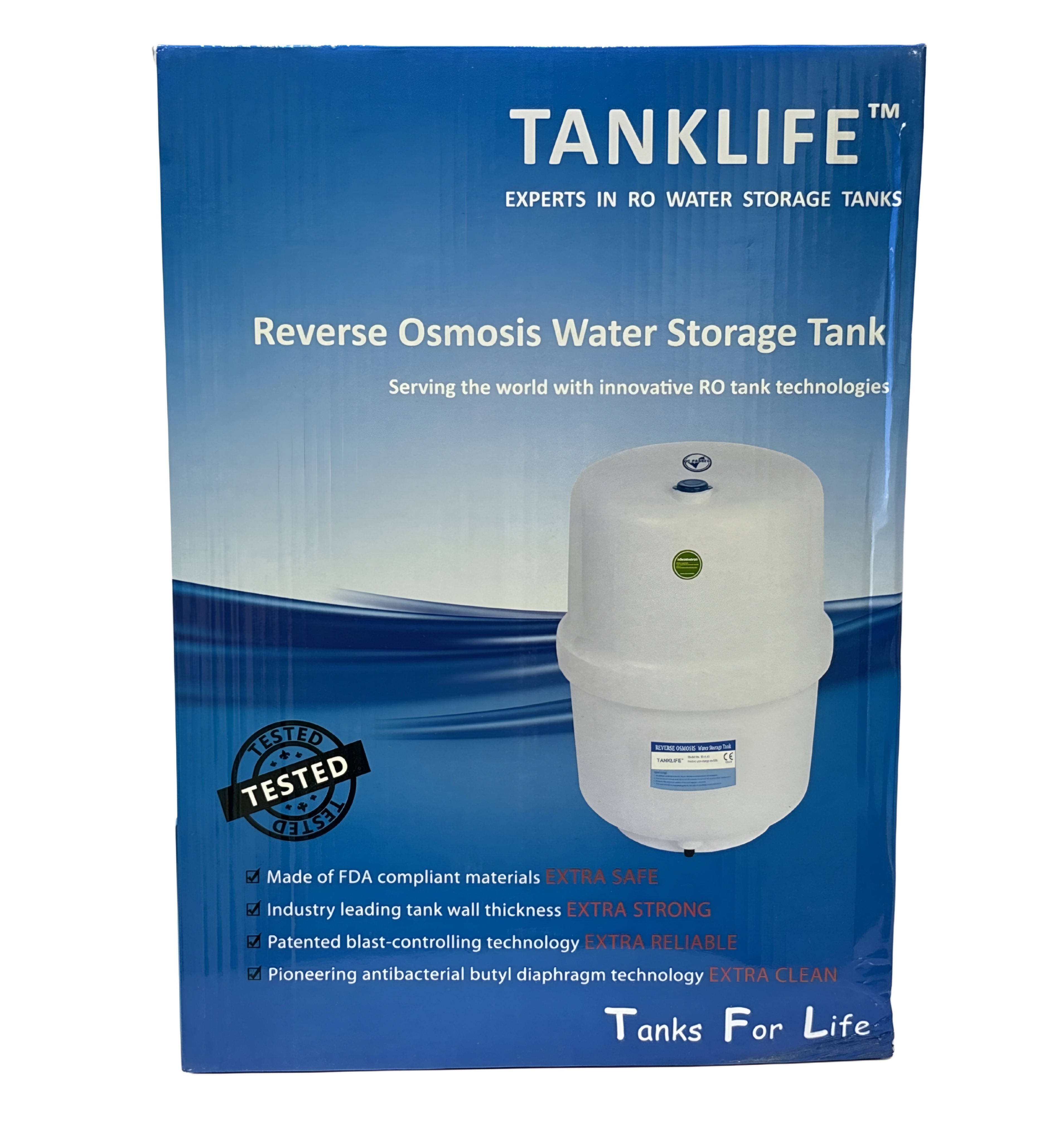 مخزن دستگاه تصفیه آب  برند tank life ظرفیت 3.2 گالن