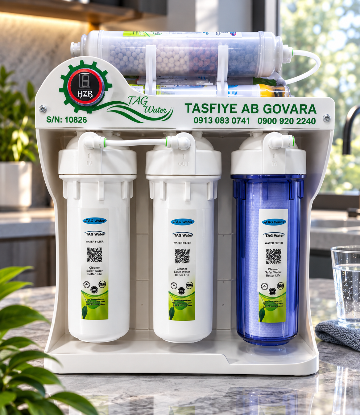 دستگاه تصفیه آب 7 مرحله هوشمند قاب دار tagwater قطعات وارداتی