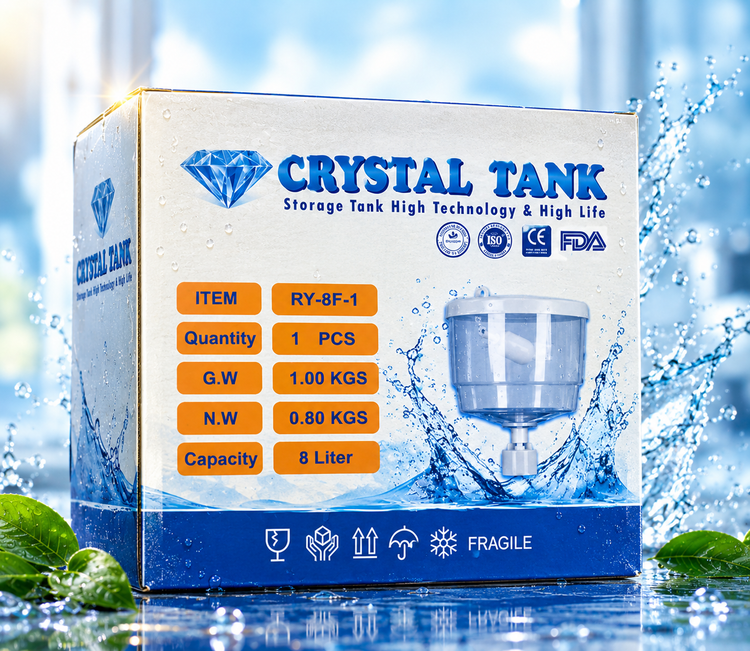 مخزن آب سردکن برند crystal tank ظرفیت 8 لیتری شناور دار
