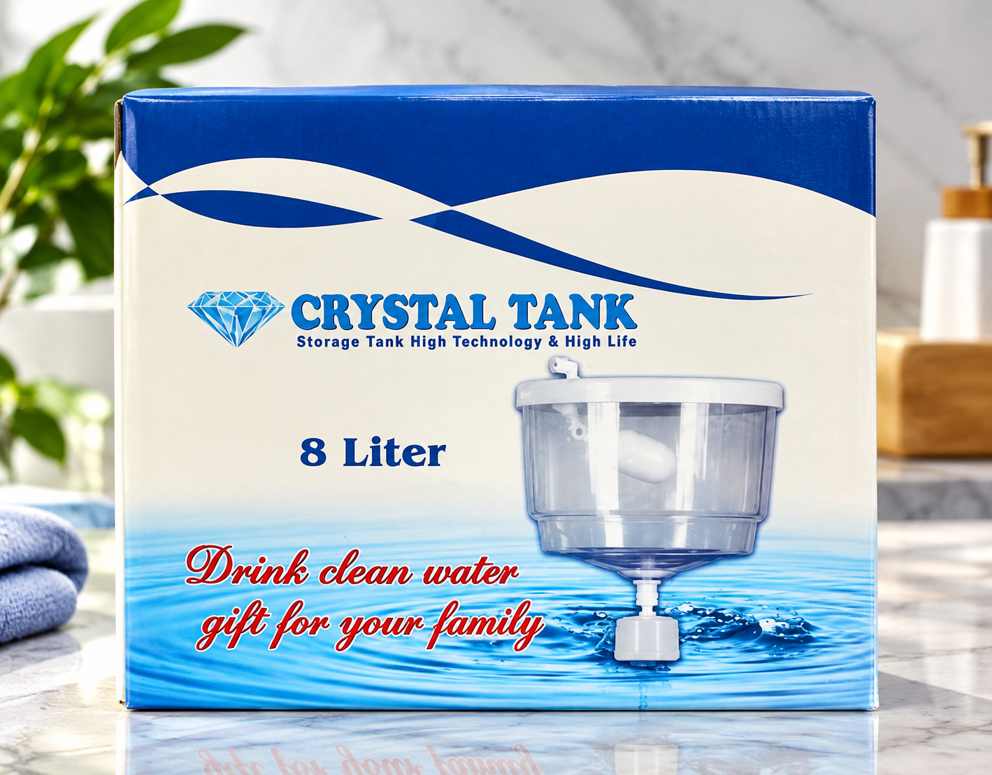 مخزن آب سردکن برند  crystal tank ظرفیت  8 لیتری شناور دار